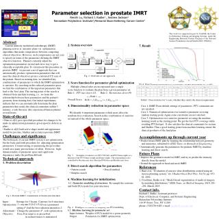 Parameter selection in prostate IMRT Renzhi Lu, Richard J. Radke 1 , Andrew Jackson 2