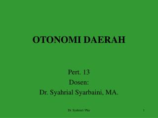 otonomi daerah