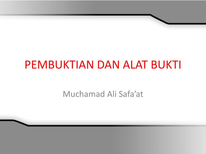 pembuktian dan alat bukti