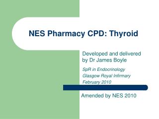 NES Pharmacy CPD: Thyroid