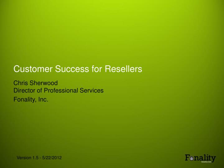 customer success for resellers
