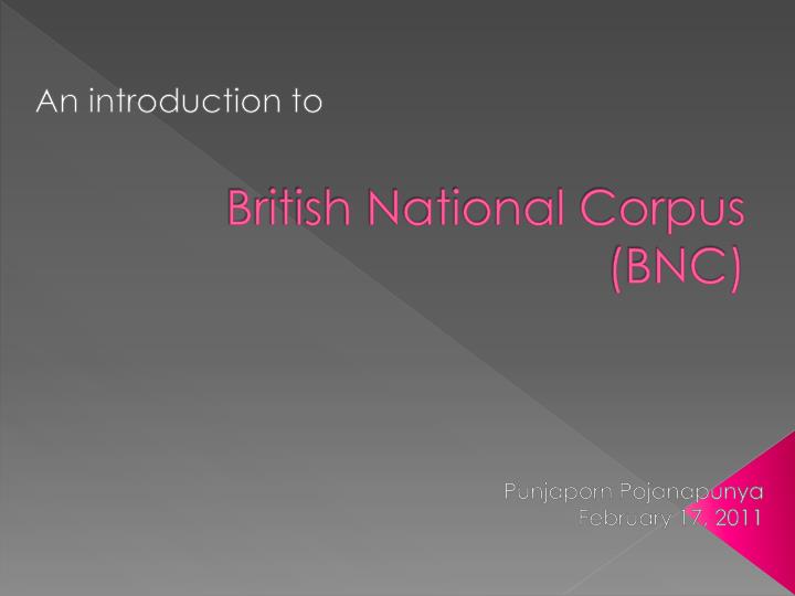 british national corpus bnc
