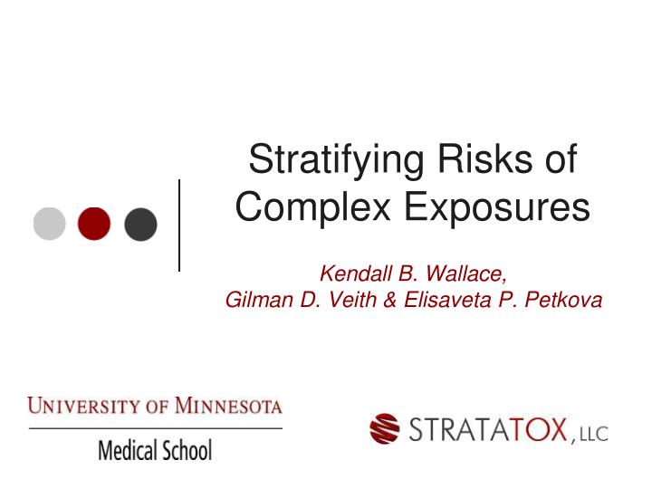 stratifying risks of complex exposures kendall b wallace gilman d veith elisaveta p petkova