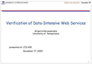 Verification of Data-Intensive Web Services