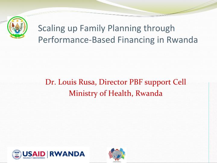 scaling up family planning through performance based financing in rwanda