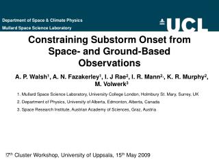 Constraining Substorm Onset from Space- and Ground-Based Observations