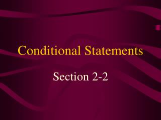 Conditional Statements