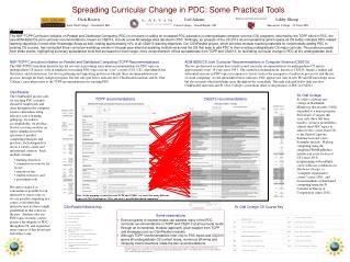 Spreading Curricular Change in PDC: Some Practical Tools