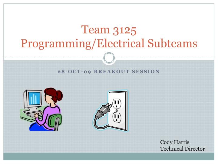 team 3125 programming electrical subteams