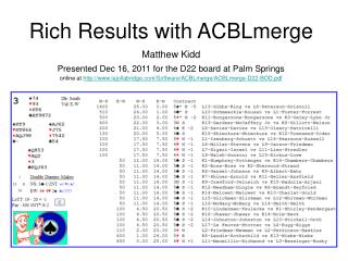 Rich Results with ACBLmerge