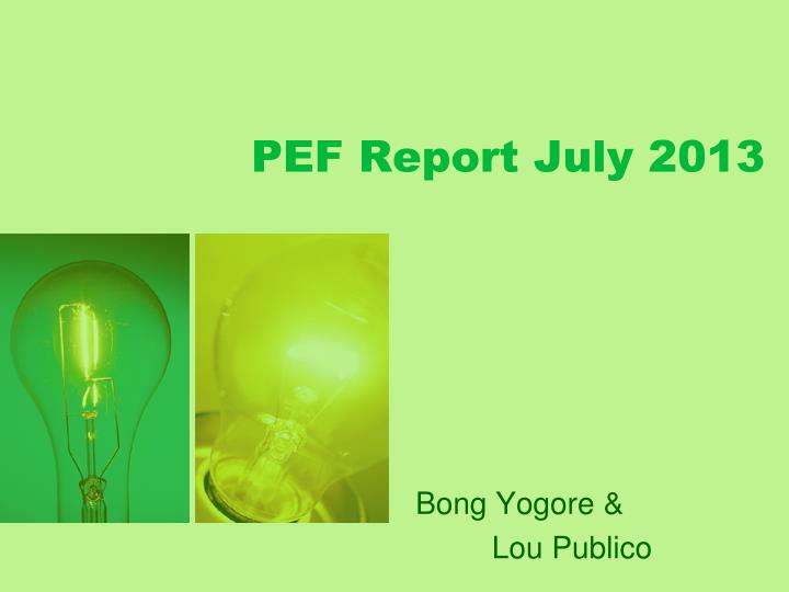 pef report july 2013