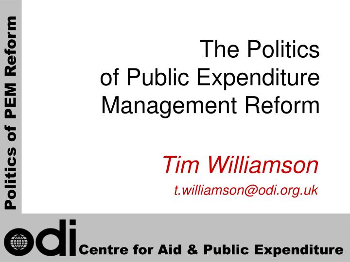 the politics of public expenditure management reform