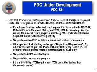 PDC Under Development PDC 331