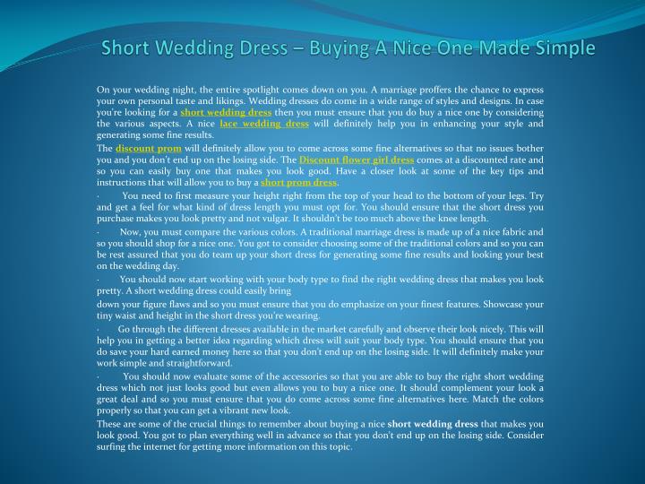 short wedding dress buying a nice one made simple