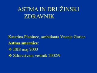 astma in dru inski zdravnik