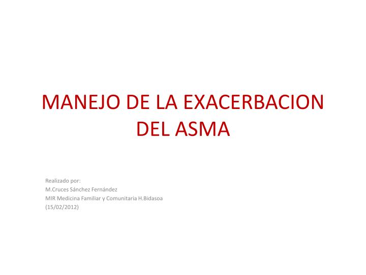 manejo de la exacerbacion del asma