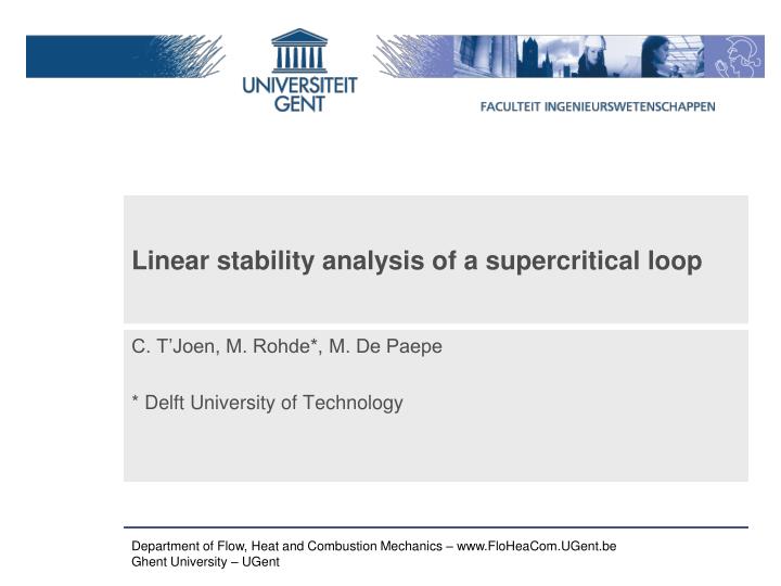linear stability analysis of a supercritical loop