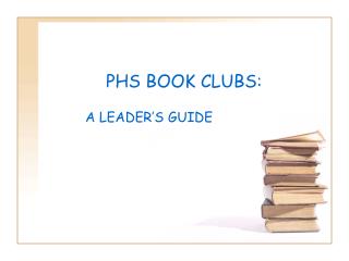 PHS BOOK CLUBS: