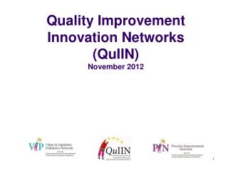 Quality Improvement Innovation Networks (QuIIN) November 2012