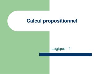 calcul propositionnel