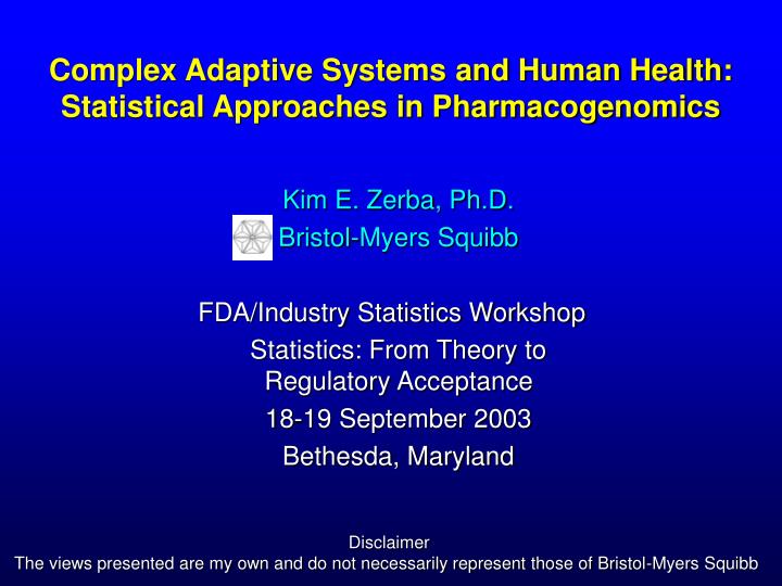 complex adaptive systems and human health statistical approaches in pharmacogenomics