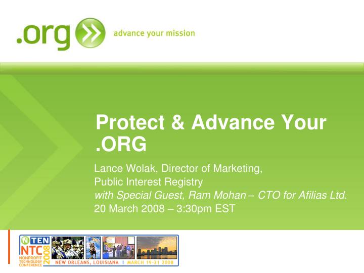 protect advance your org