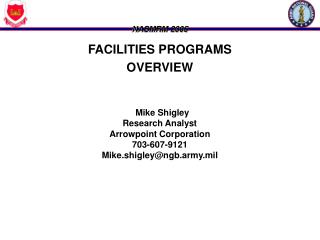 FACILITIES PROGRAMS OVERVIEW Mike Shigley Research Analyst Arrowpoint Corporation 703-607-9121