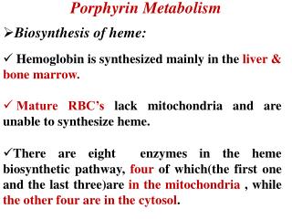 Porphyrin Metabolism