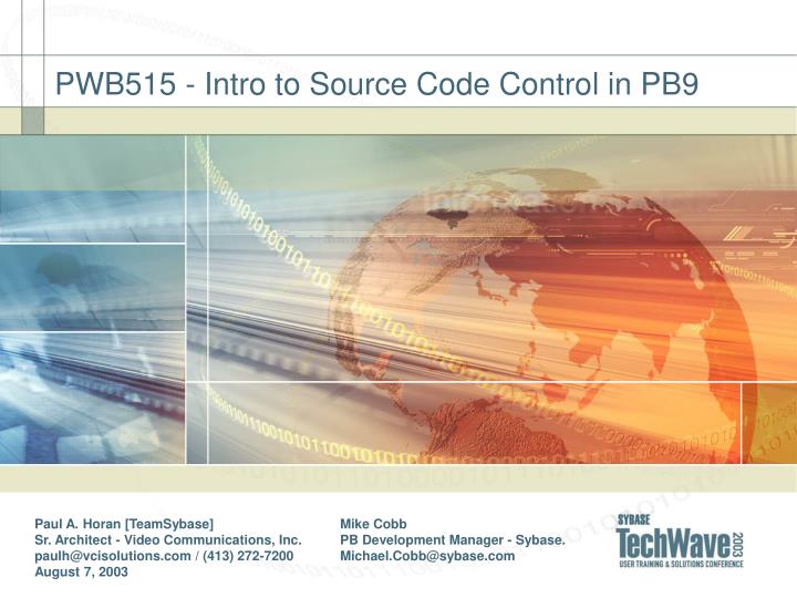 pwb515 intro to source code control in pb9