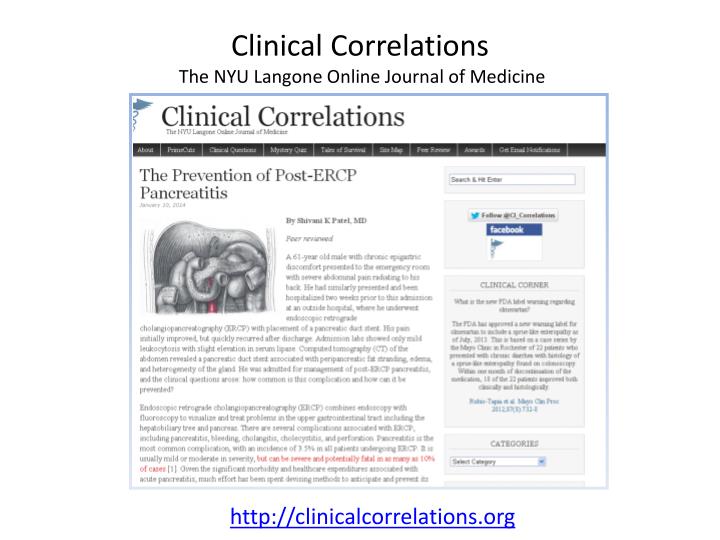clinical correlations the nyu langone online journal of medicine