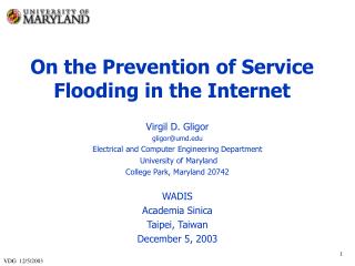 On the Prevention of Service Flooding in the Internet