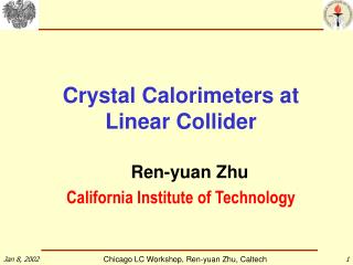 Crystal Calorimeters at Linear Collider