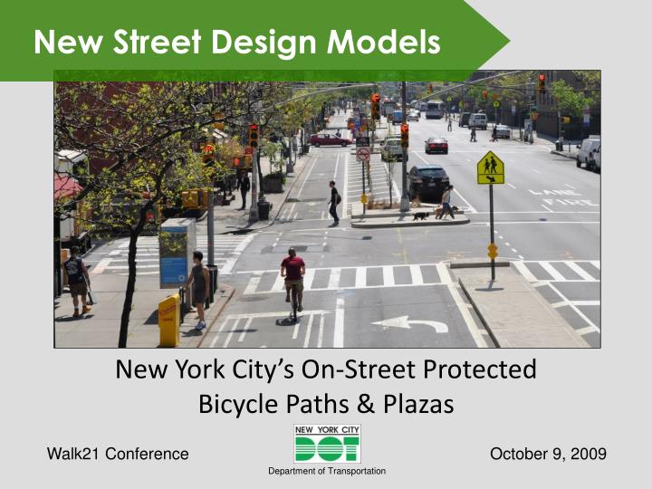 new york city s on street protected bicycle paths plazas