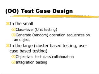 (OO) Test Case Design