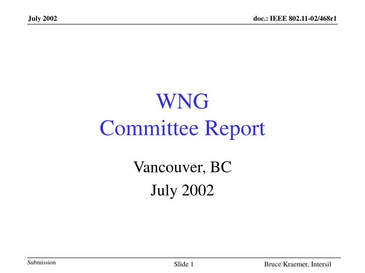 wng committee report