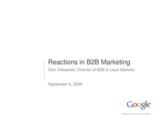Reactions in B2B Marketing
