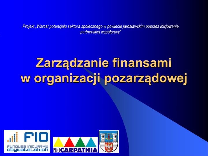 zarz dzanie finansami w organizacji pozarz dowej