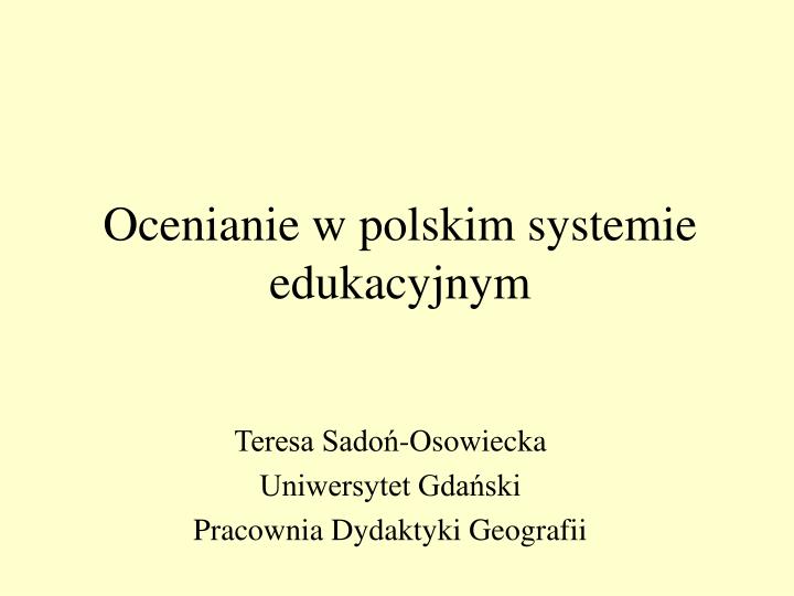 ocenianie w polskim systemie edukacyjnym