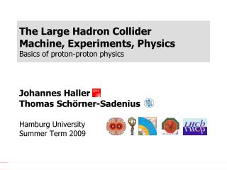 The Large Hadron Collider Machine, Experiments, Physics Basics of proton-proton physics