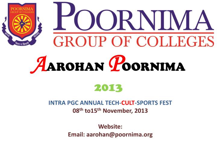 a arohan p oornima 2013