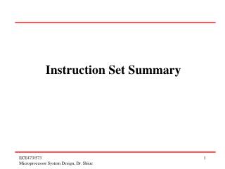 Instruction Set Summary