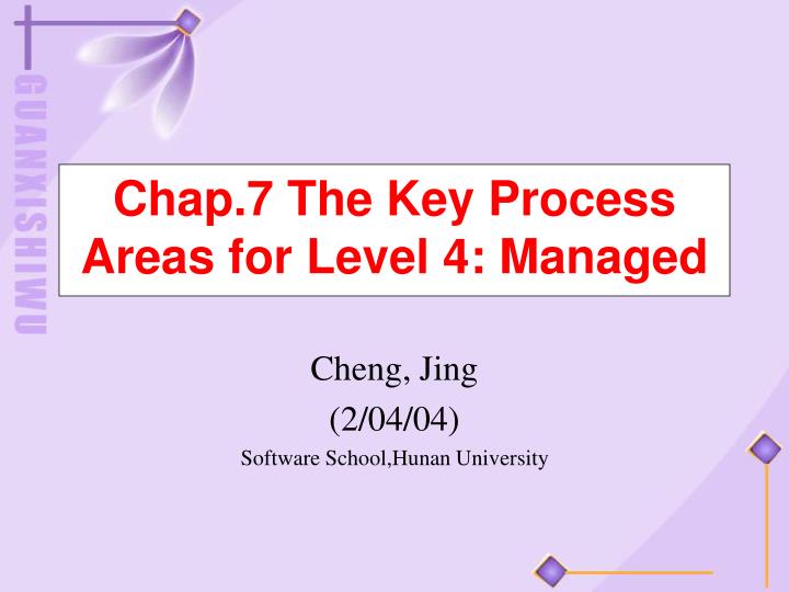 chap 7 the key process areas for level 4 managed