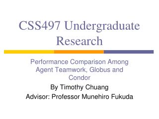 CSS497 Undergraduate Research