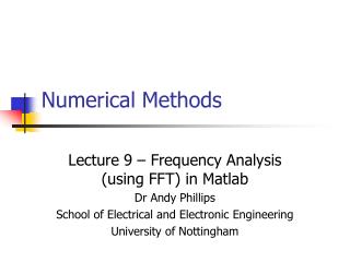 Numerical Methods