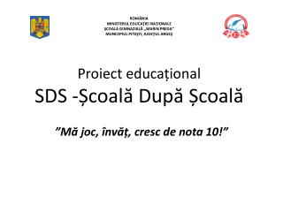 proiect educa ional sds coal dup coal
