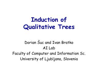 Induction of Qualitative Trees