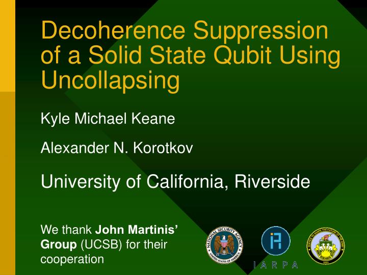 decoherence suppression of a solid state qubit using uncollapsing