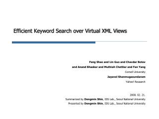Efficient Keyword Search over Virtual XML Views