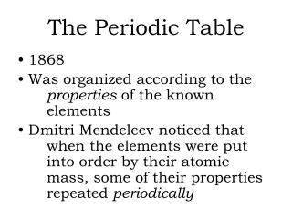 the periodic table
