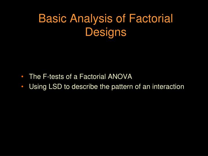 basic analysis of factorial designs